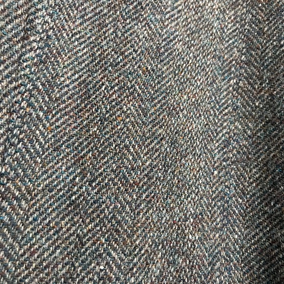 Pendleton Mens 44 Speckled Gray Tweed Wool Suede Elbow Patch single breasted - Picture 15 of 16